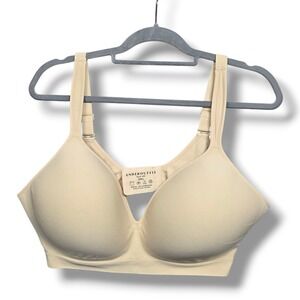 Under‎ Outfit Perfect Neckline Bra Womens 3XL Wireless Padded Adjustable Sand